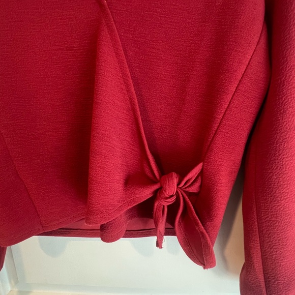 Texture & Thread Madewell Shirt V-front L/S, Red Size XS cross tie - Picture 4 of 12
